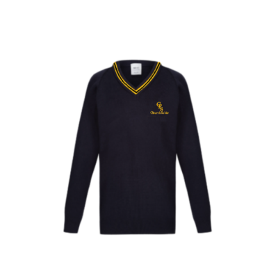 *Old Logo* Churchfields Junior School Knitted V-Neck Jumper *Old Logo*